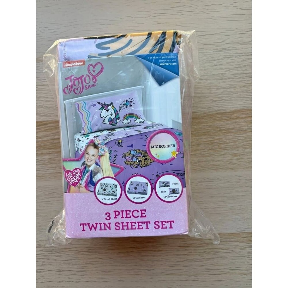 Nickelodeon JoJo Siwa Follow Your Dreams 3 Piece Bed Sheet Set Twin (New)